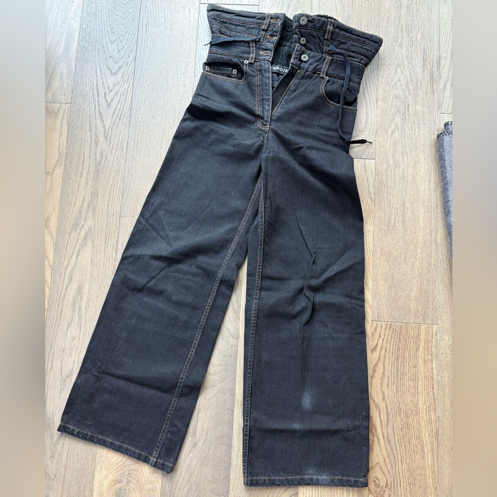 Y/Project high waist wide leg black jeans